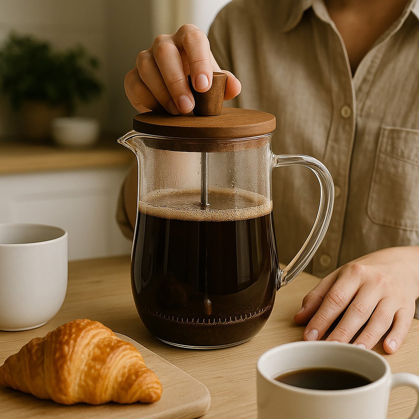 Glass French Press with Lid