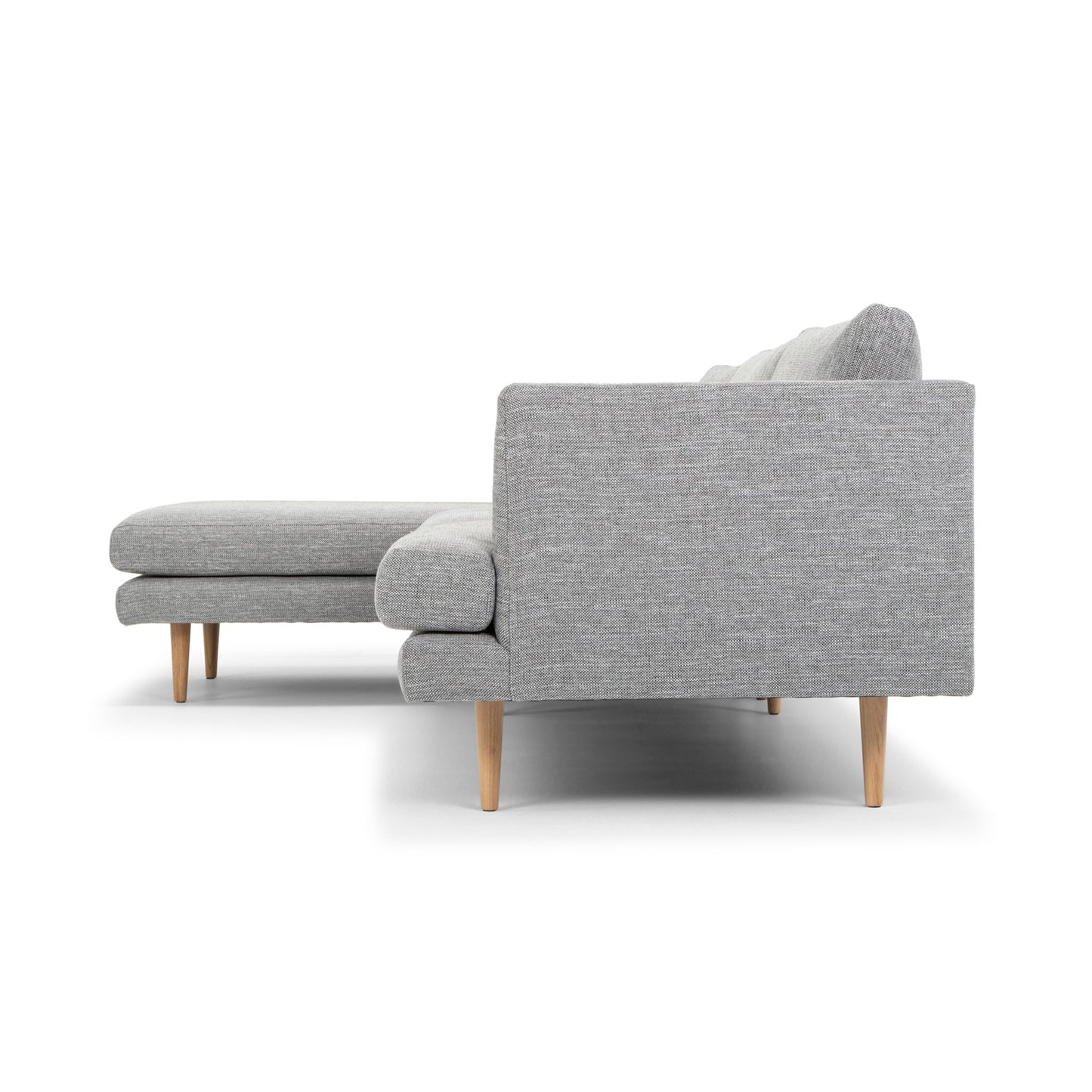 Seater With Left Chaise Sofa - Graphite Grey with Natural Legs - Last one
