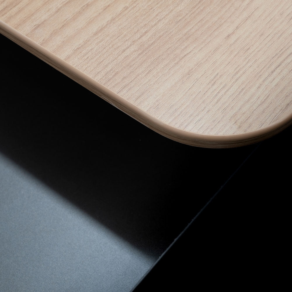 2m Right Return Office Desk - Natural - Black