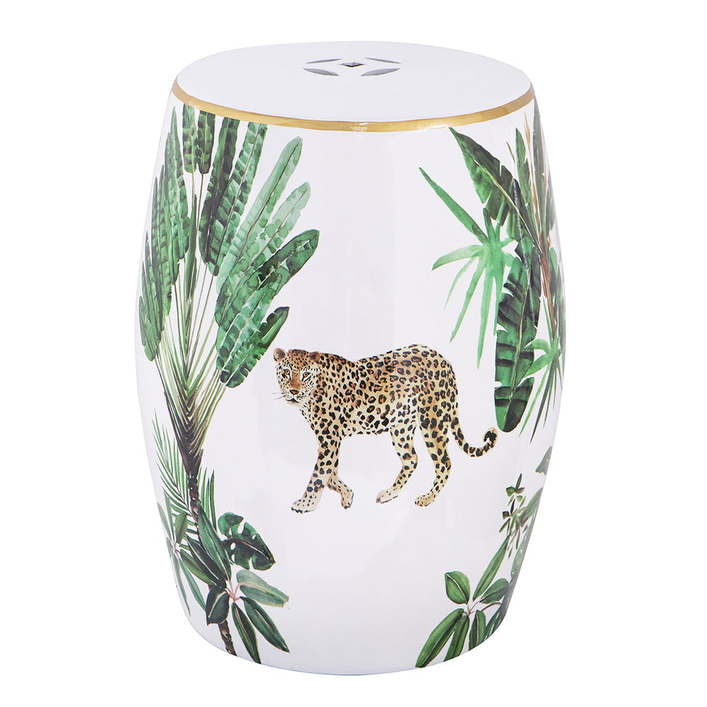 Leopard Ceramic Side Table