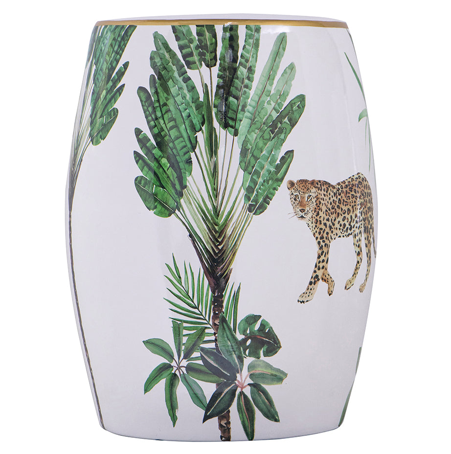 Leopard Ceramic Side Table