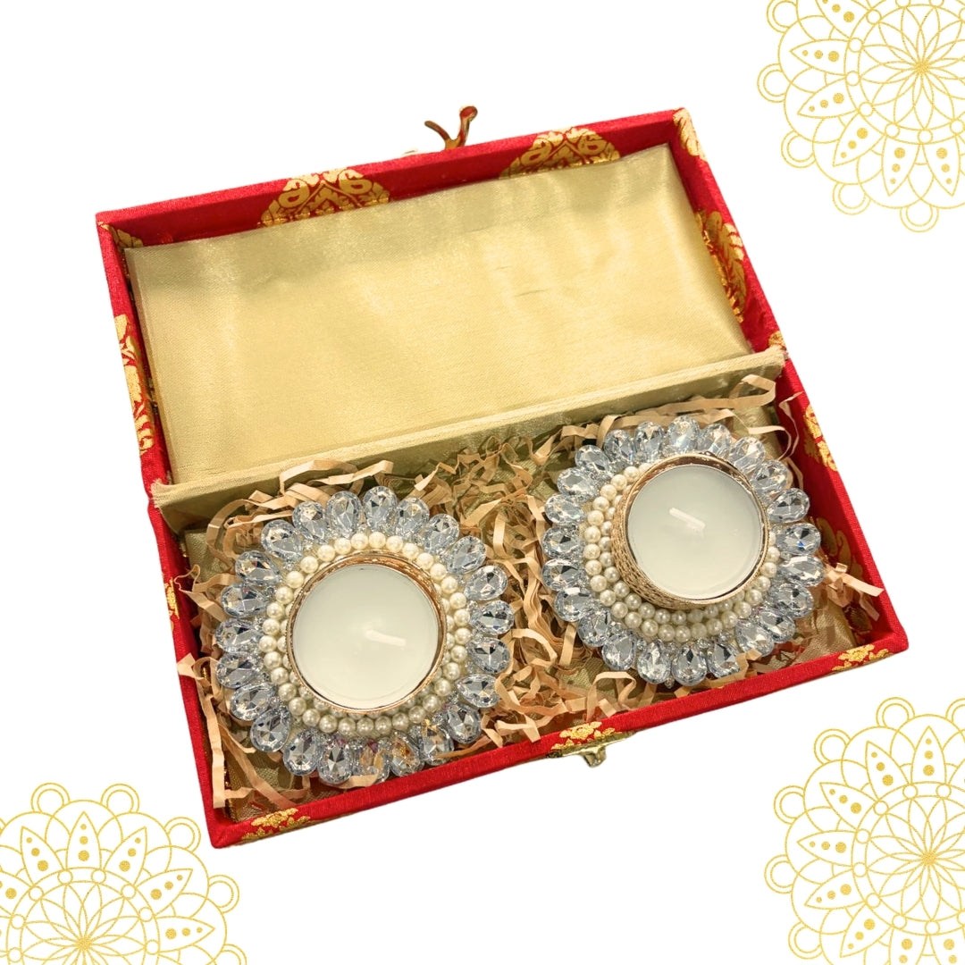 Tealight Brocade Gift Set