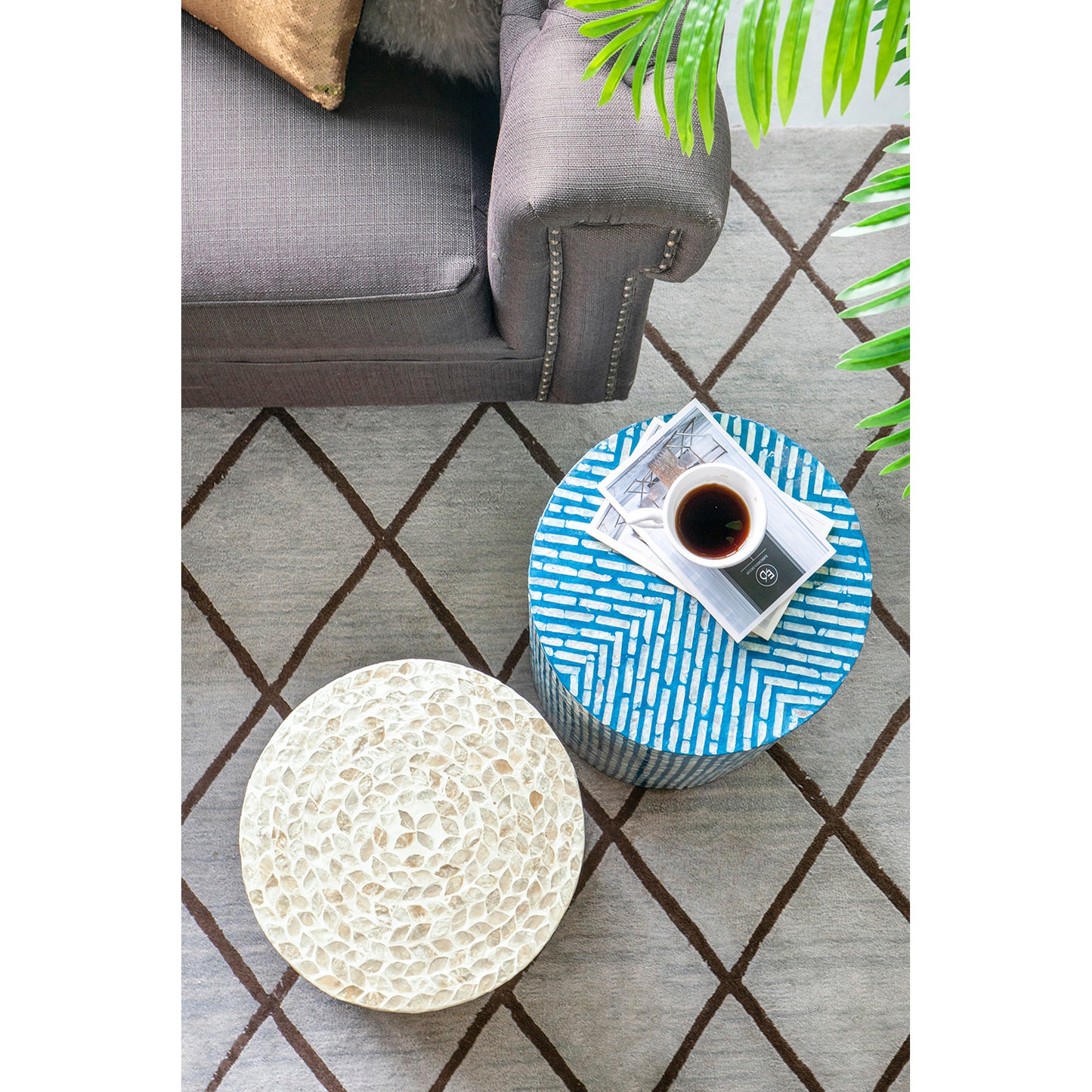 Cancun Shell Stool/ Side Table