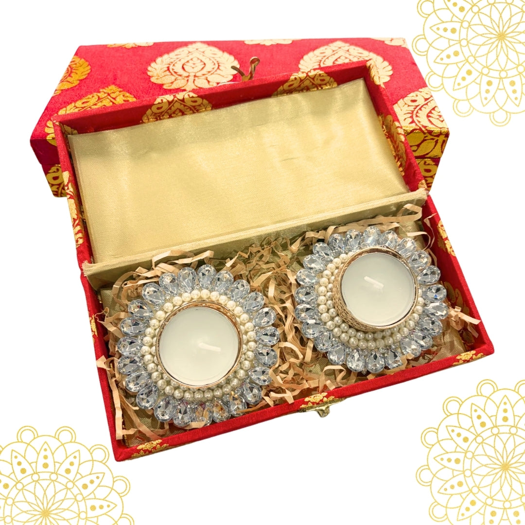 Tealight Brocade Gift Set