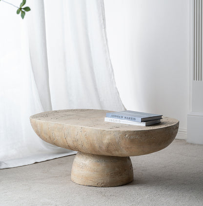 Oval Cement Coffee Table