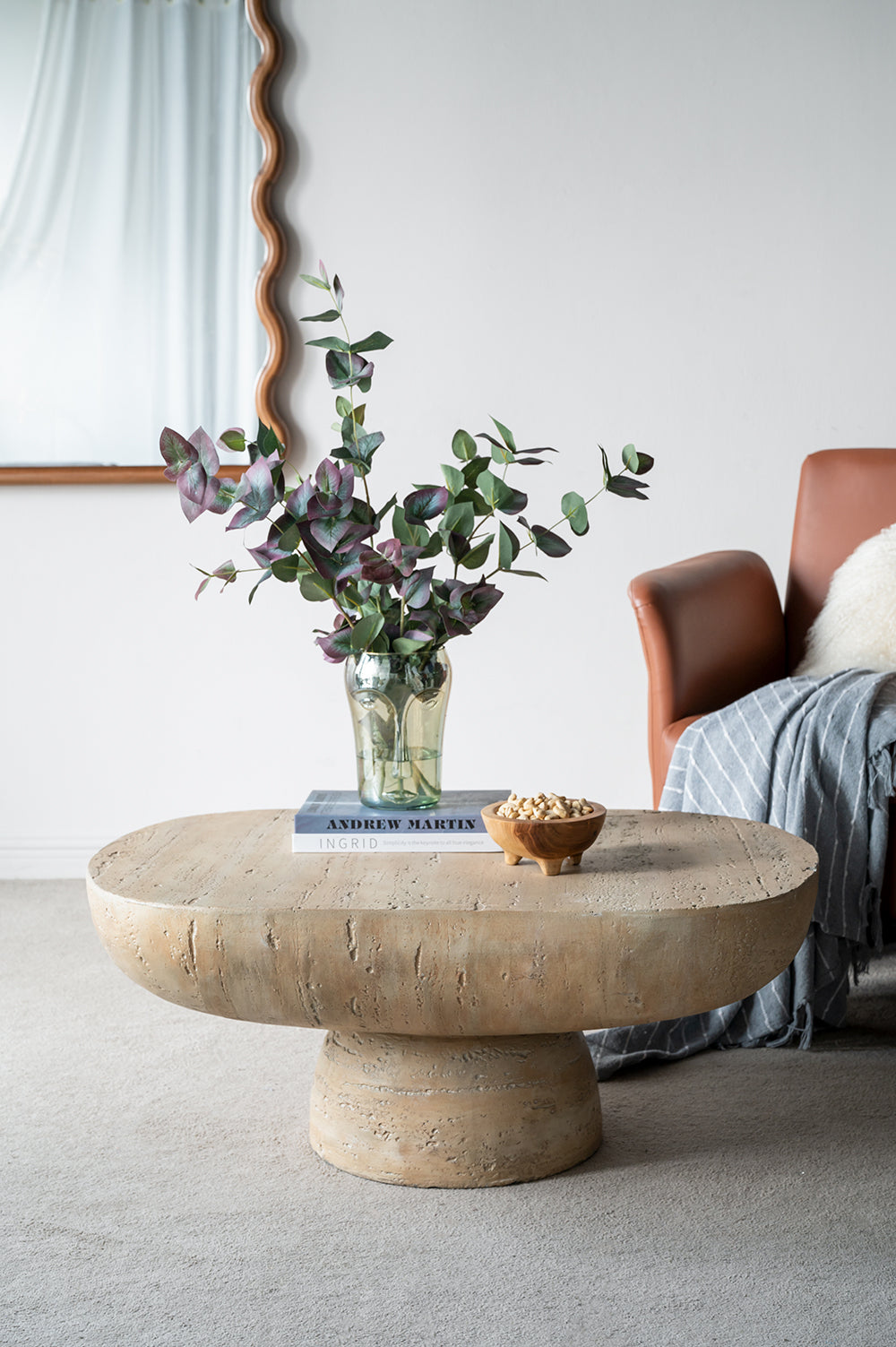 Oval Cement Coffee Table