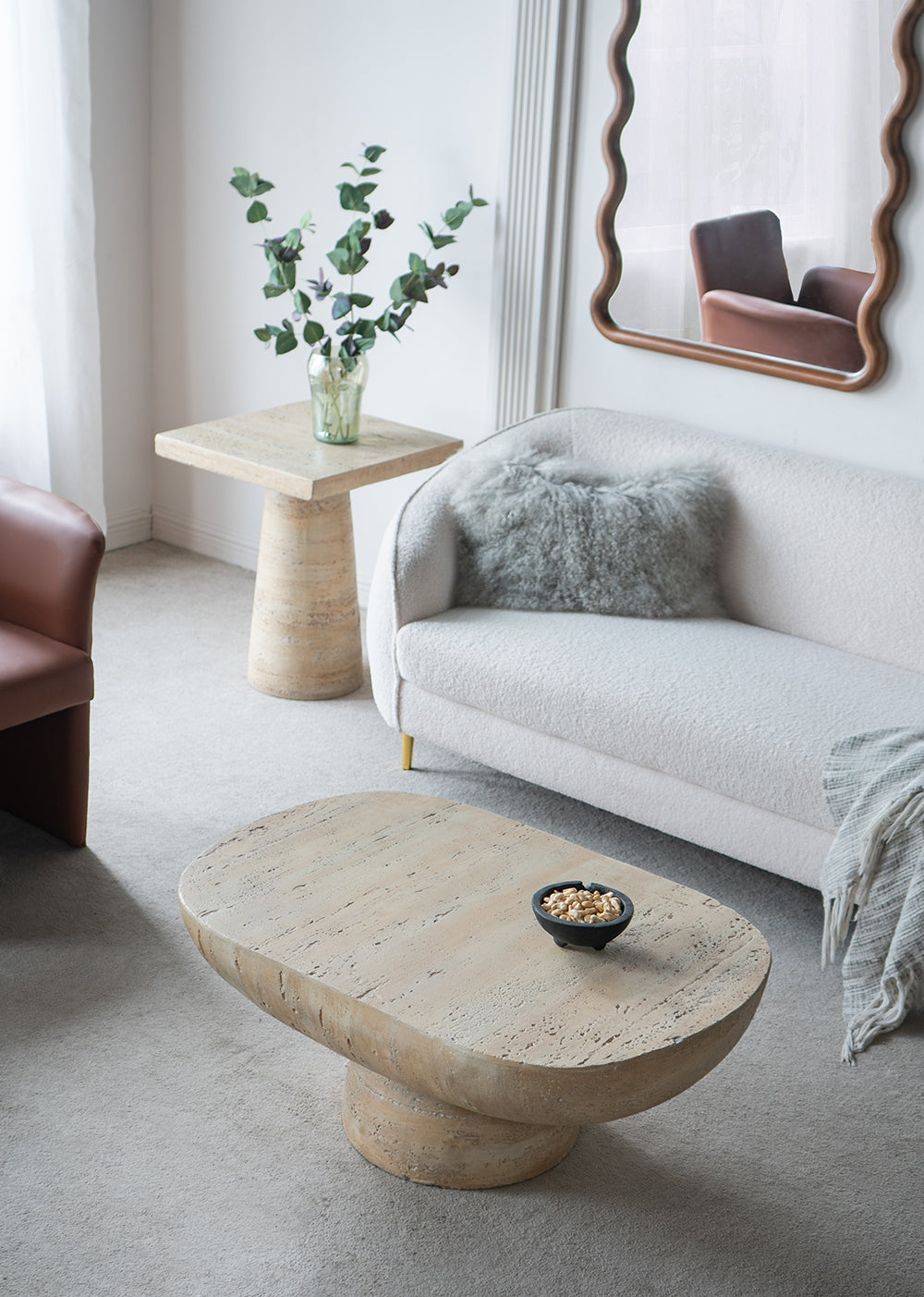 Oval Cement Coffee Table