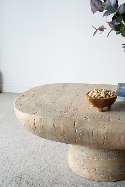 Oval Cement Coffee Table