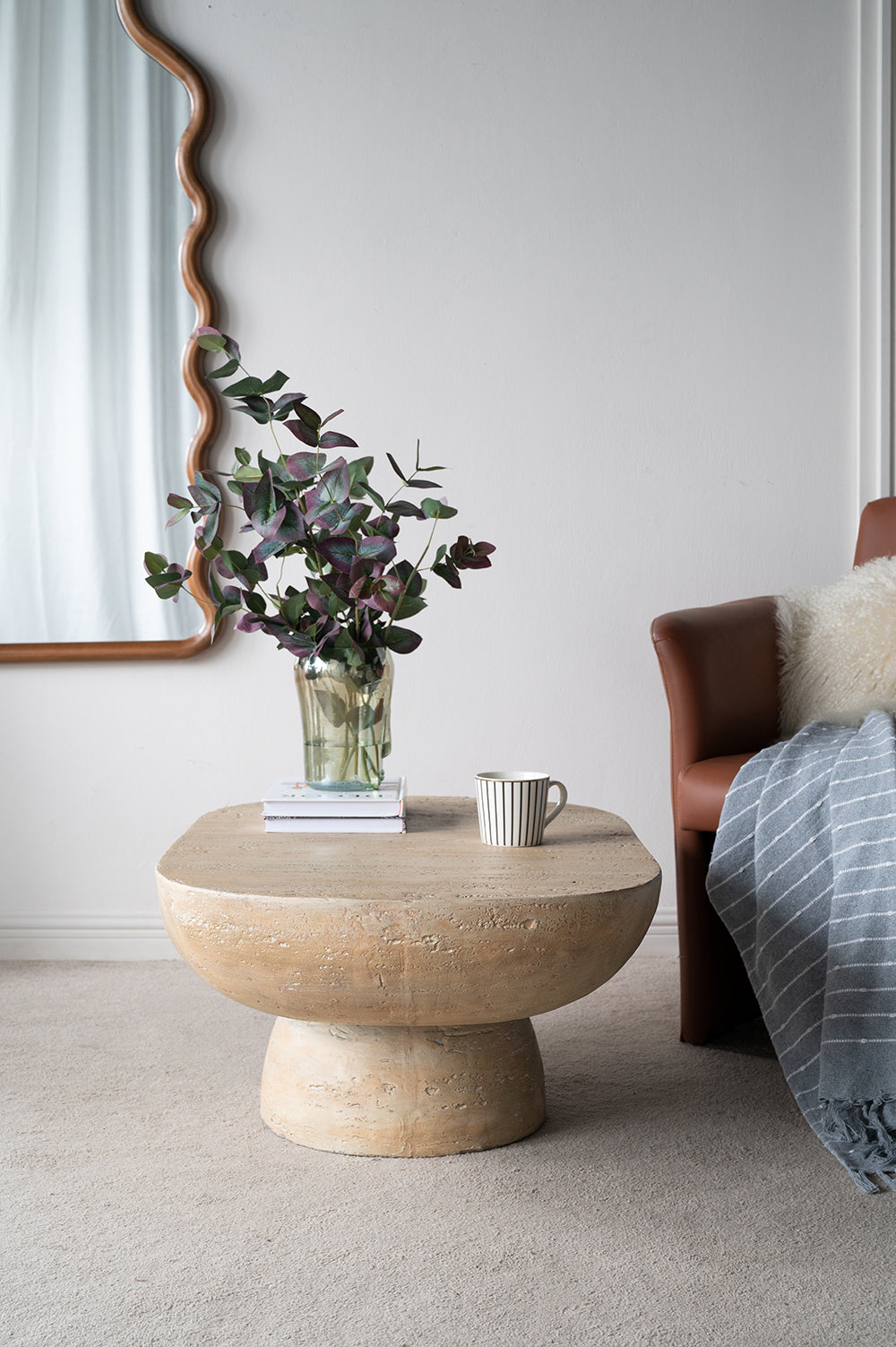 Oval Cement Coffee Table