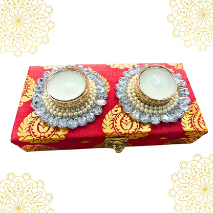 Tealight Brocade Gift Set