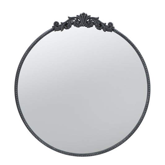 Round Ornate Metallic Wall Mirror - Meen Tribe