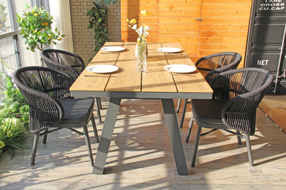1.8m Charcoal Outdoor Dining Table - Natural