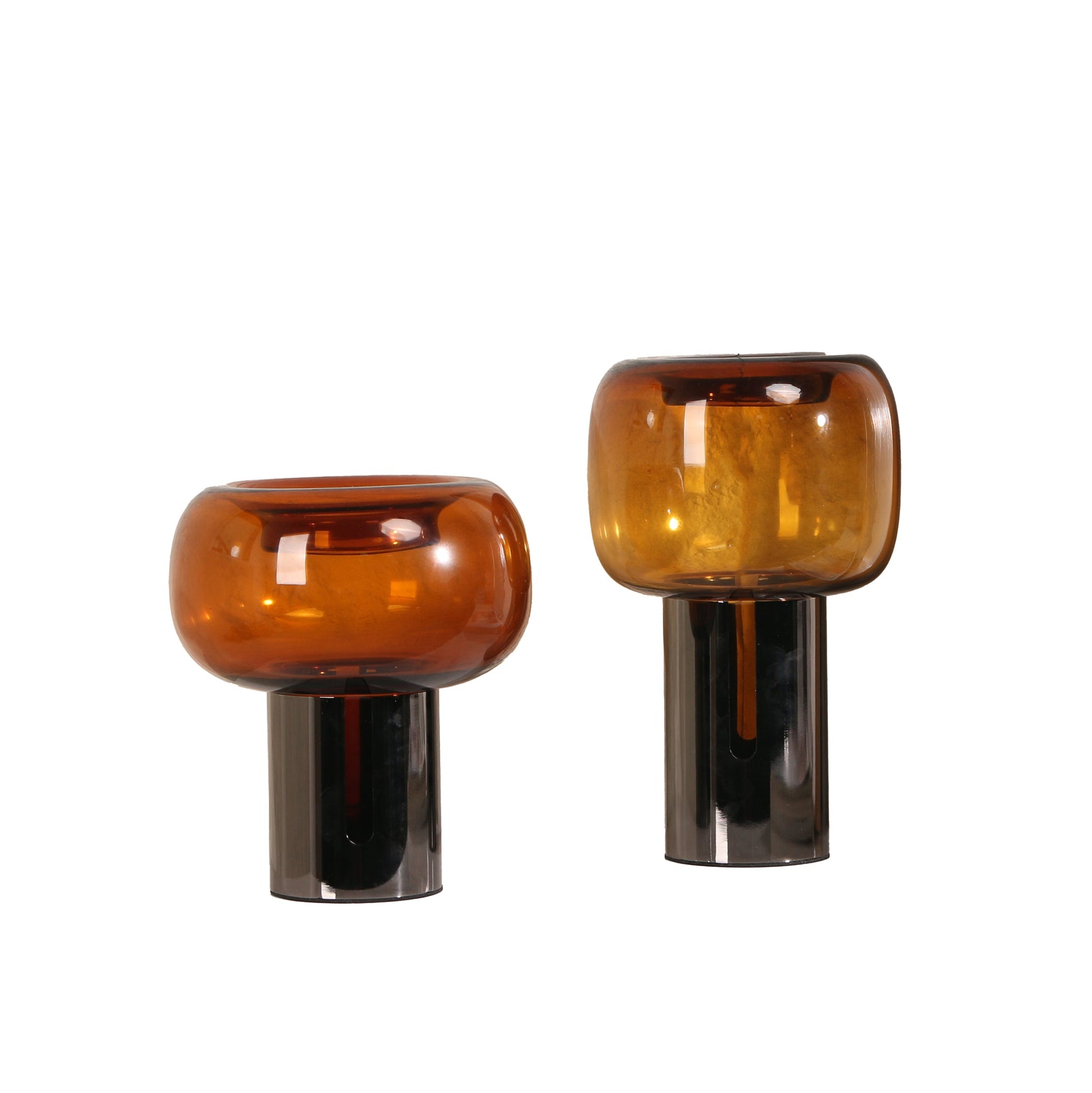 Amber Large Glass Vase - Brown