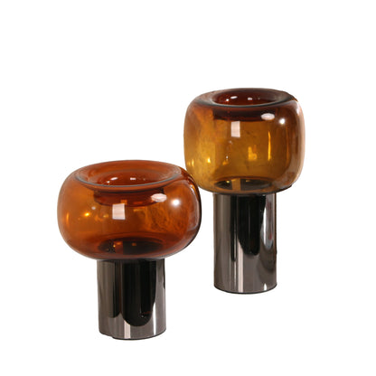 Amber Large Glass Vase - Brown
