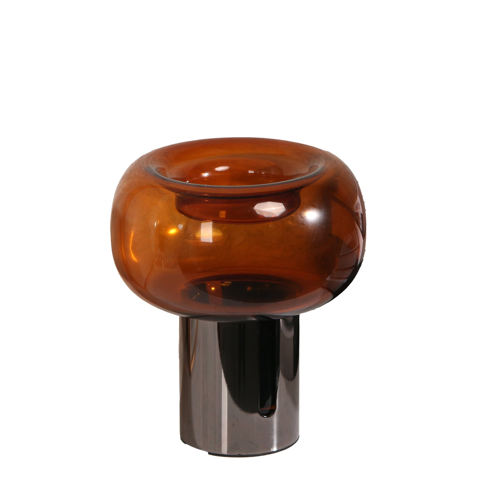 Amber Large Glass Vase - Brown