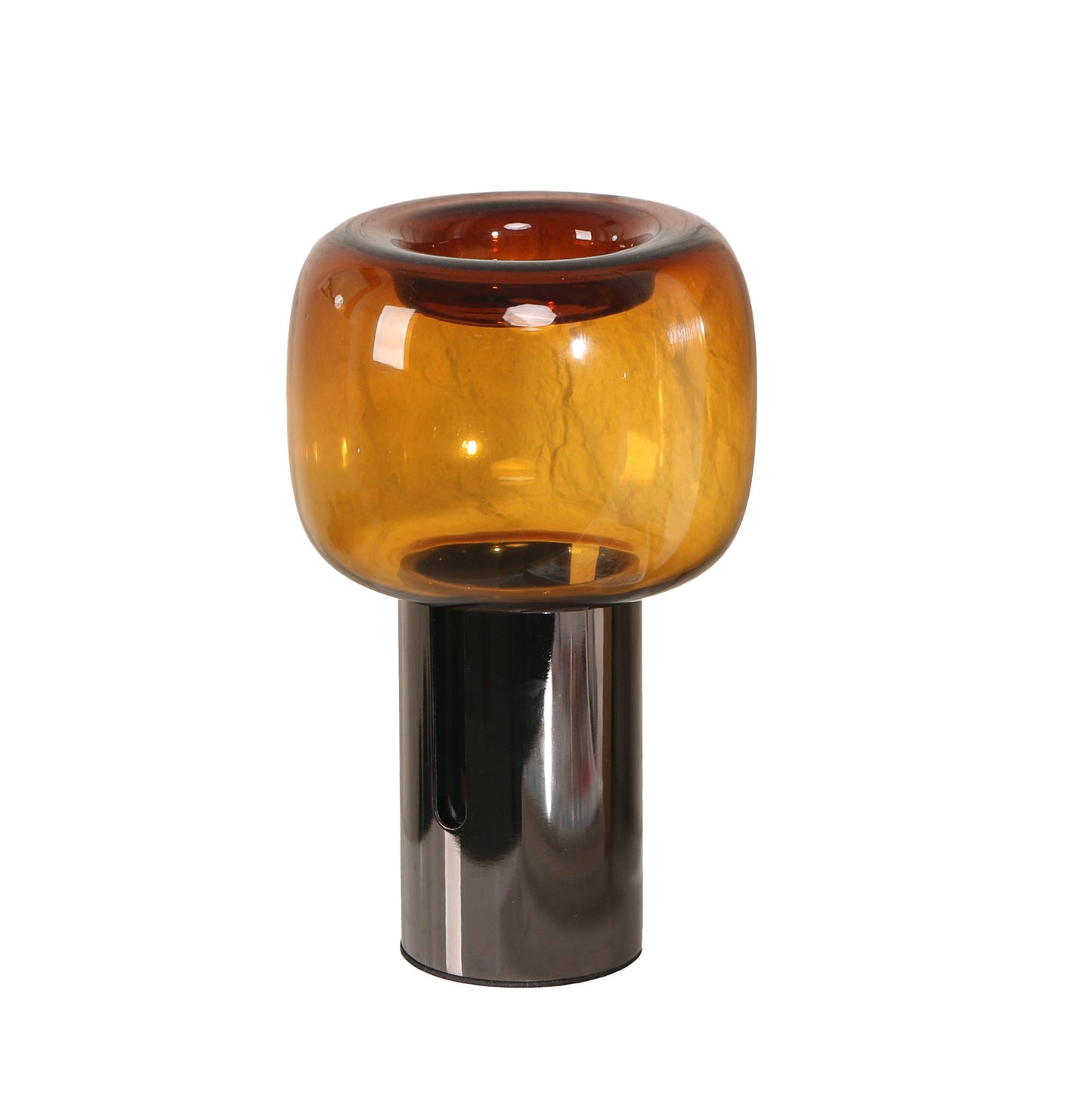 Amber Small Glass Vase - Brown