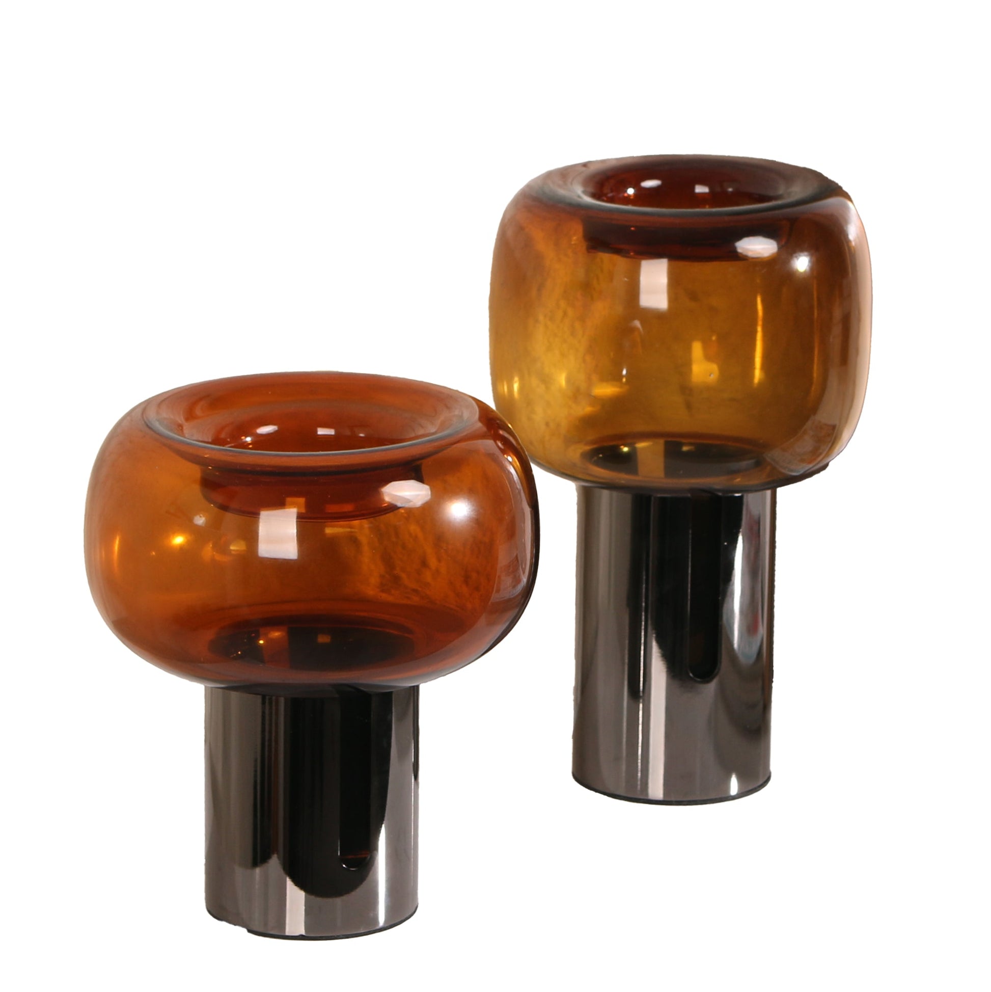 Amber Small Glass Vase - Brown