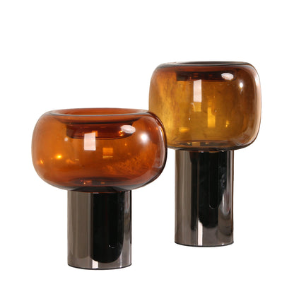 Amber Small Glass Vase - Brown
