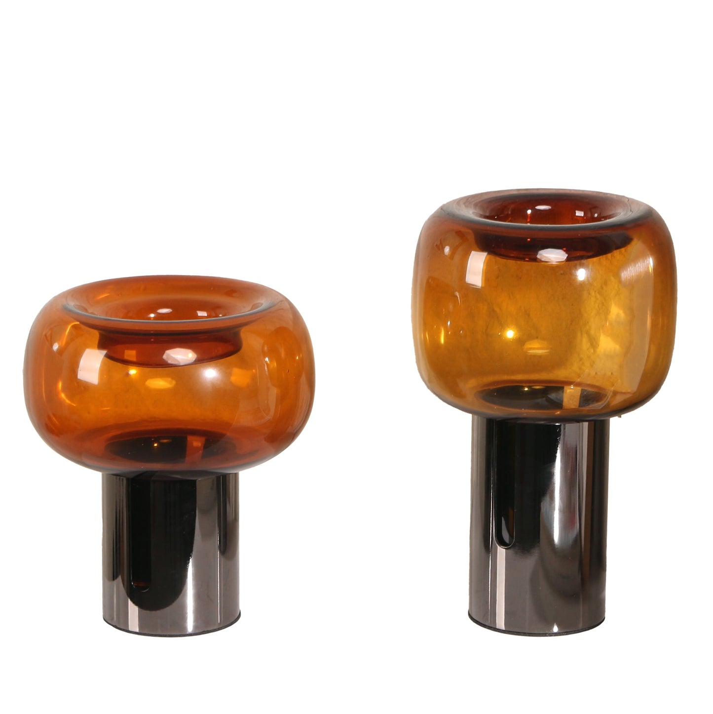 Amber Small Glass Vase - Brown