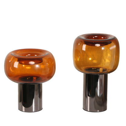 Amber Small Glass Vase - Brown