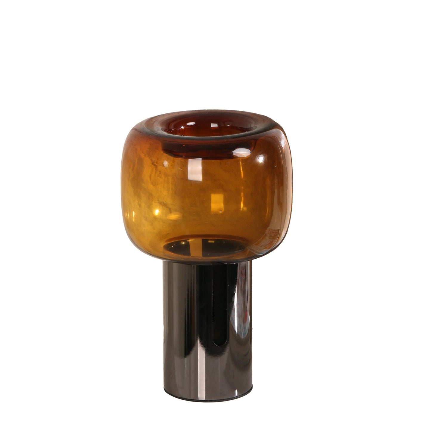 Amber Small Glass Vase - Brown