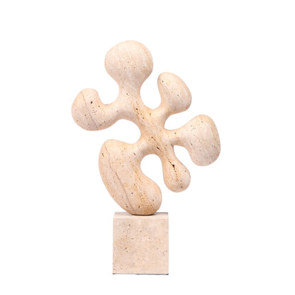 Geometric Marble Sculpture - Beige