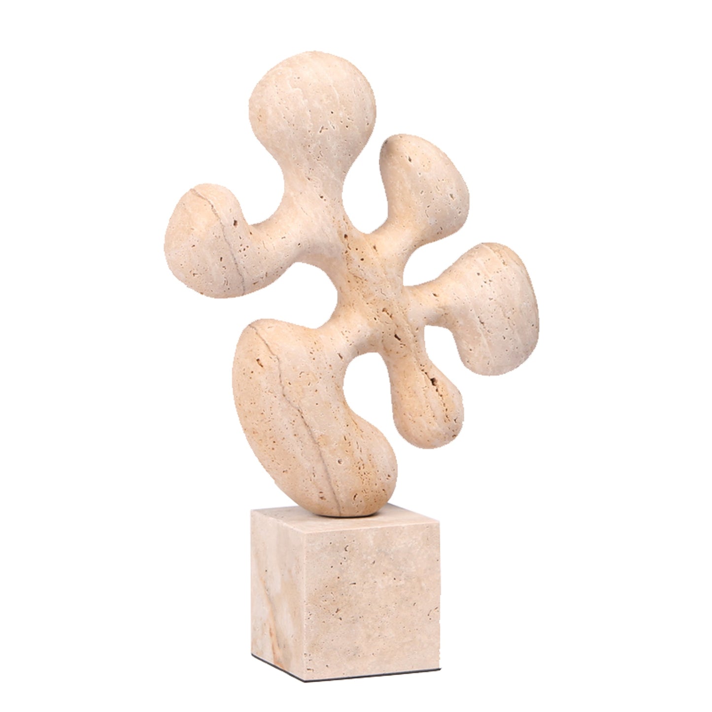 Geometric Marble Sculpture - Beige