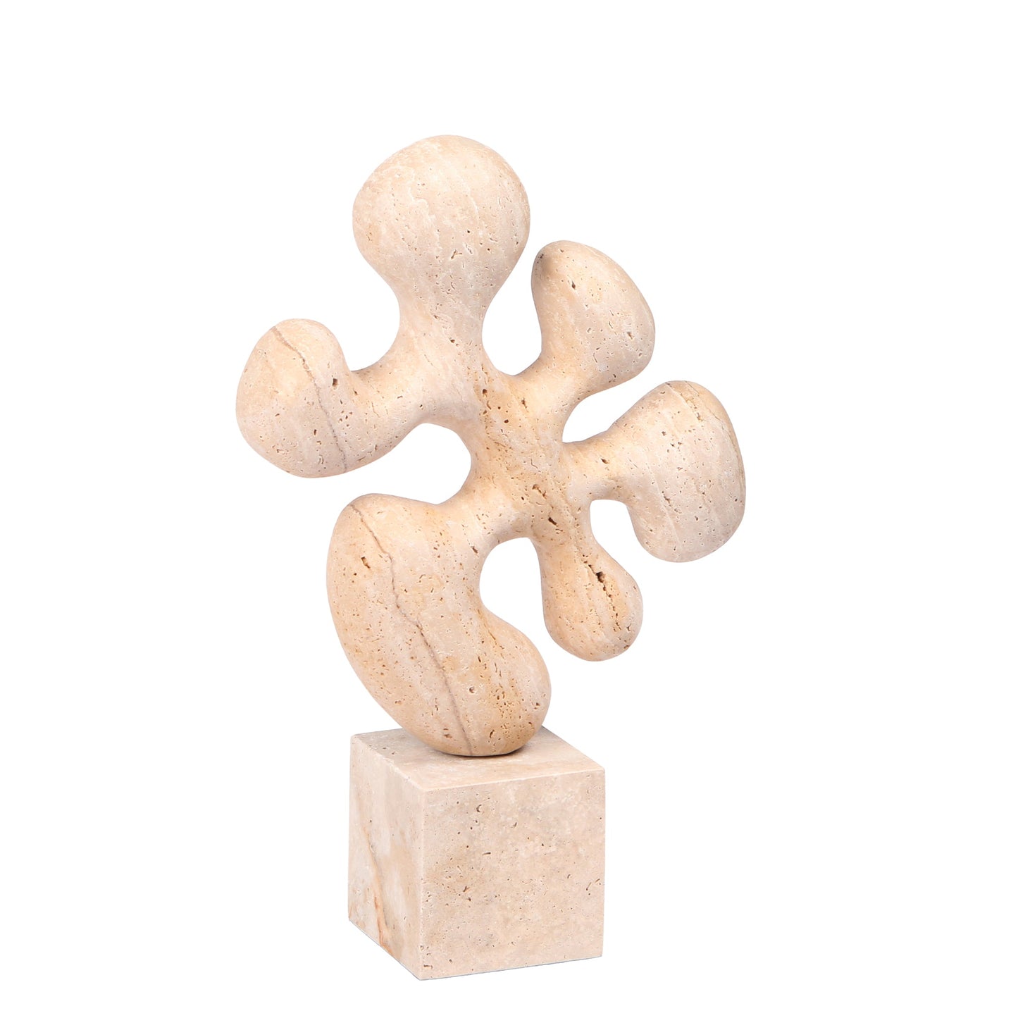Geometric Marble Sculpture - Beige