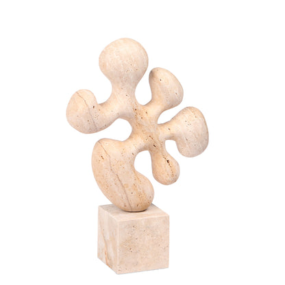 Geometric Marble Sculpture - Beige
