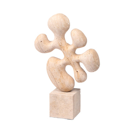 Geometric Marble Sculpture - Beige