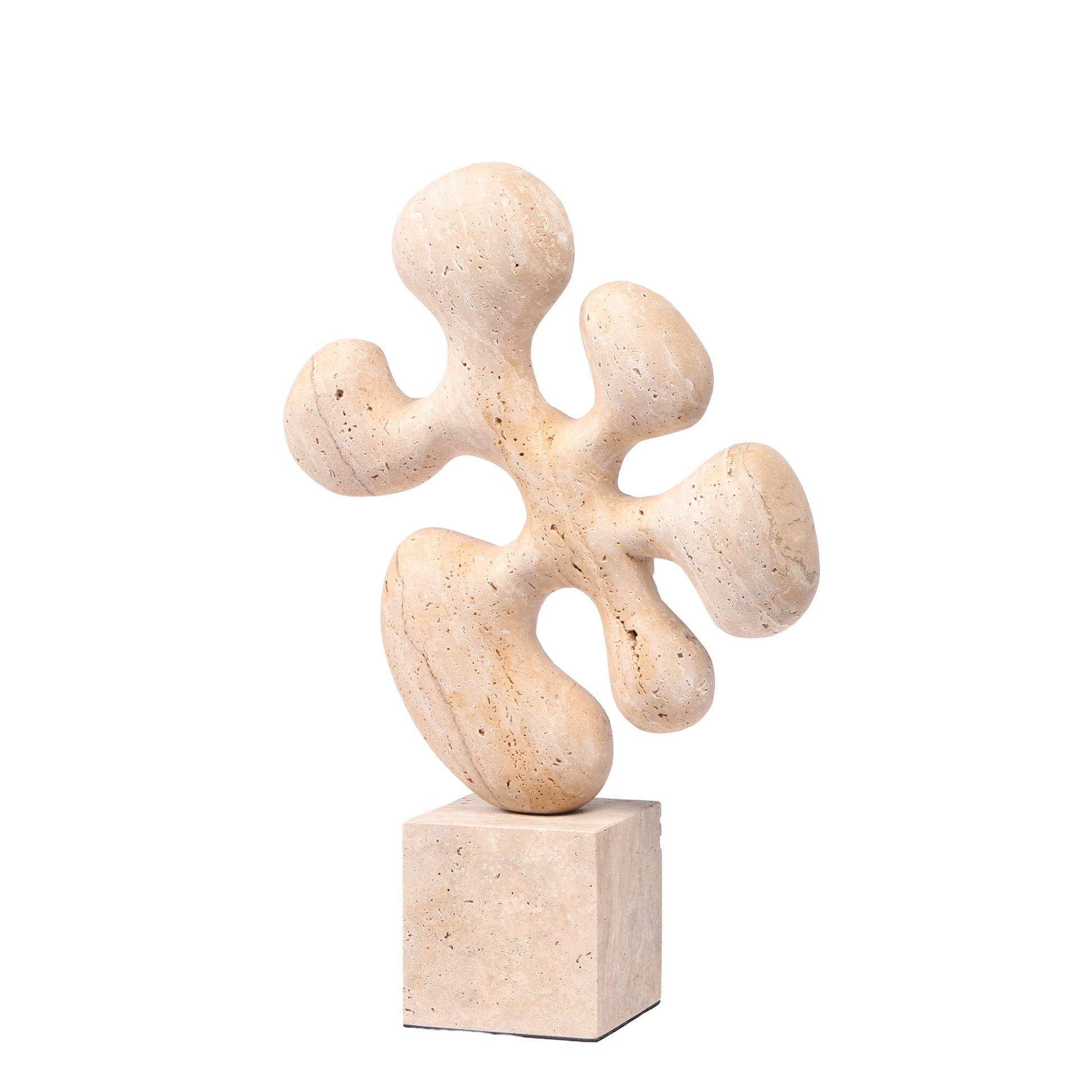 Geometric Marble Sculpture - Beige