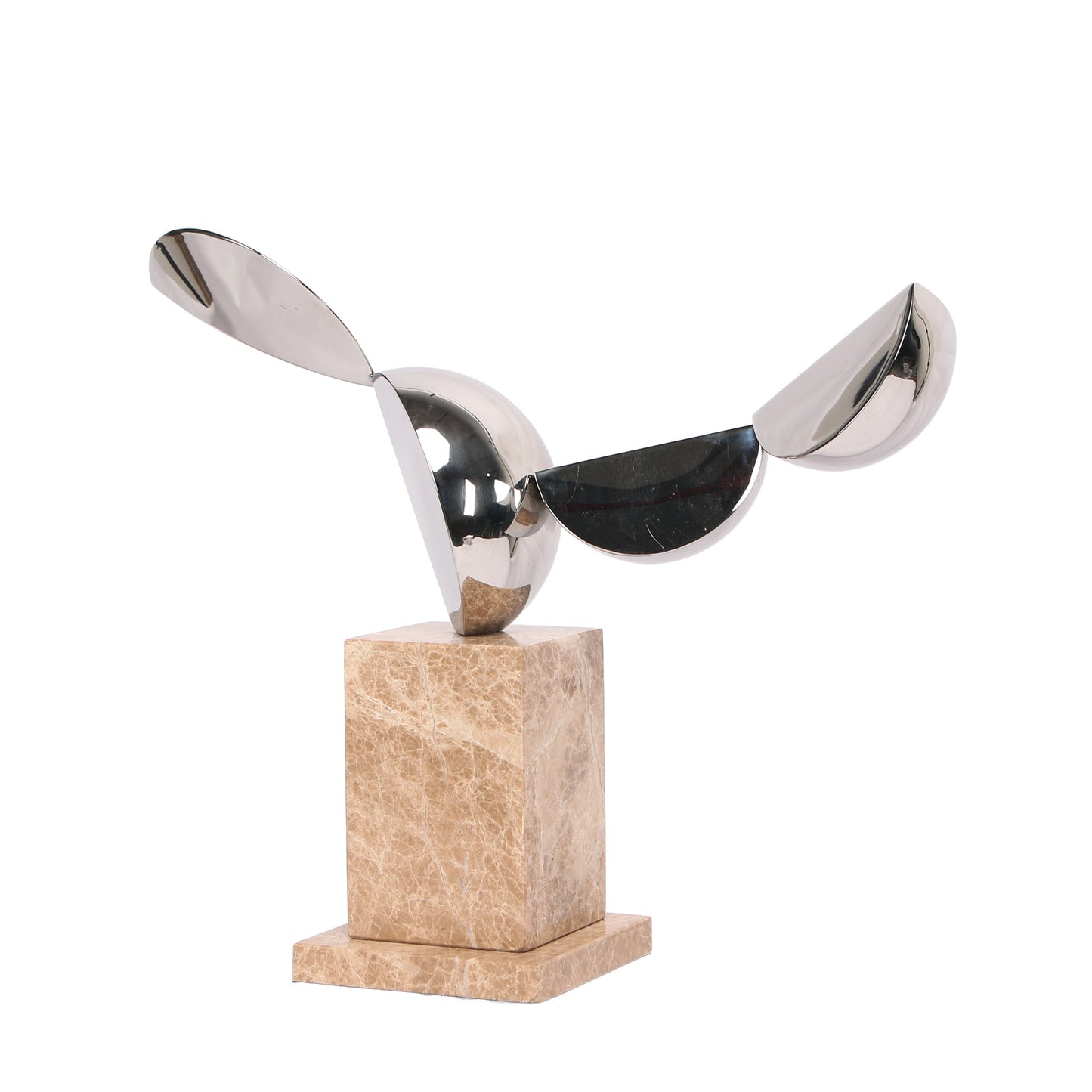 Silver Winged Sculpture - Beige