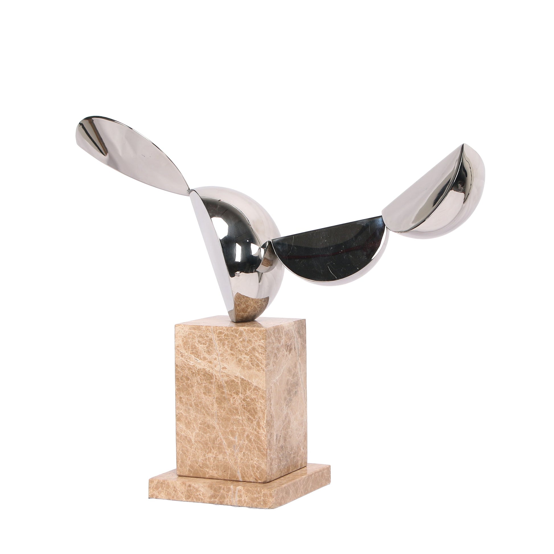 Silver Winged Sculpture - Beige