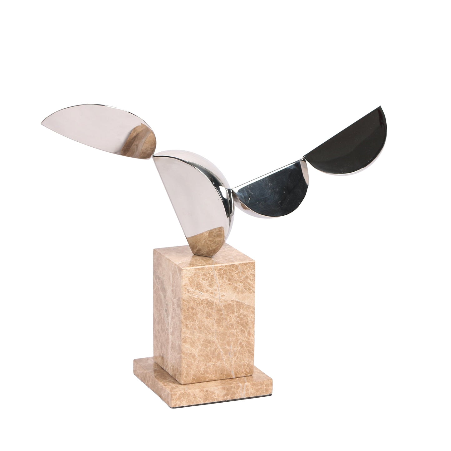 Silver Winged Sculpture - Beige