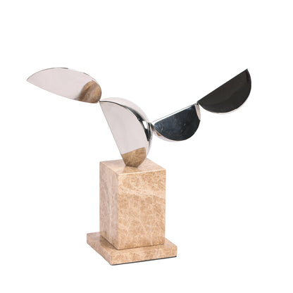 Silver Winged Sculpture - Beige