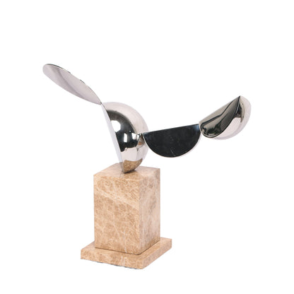 Silver Winged Sculpture - Beige