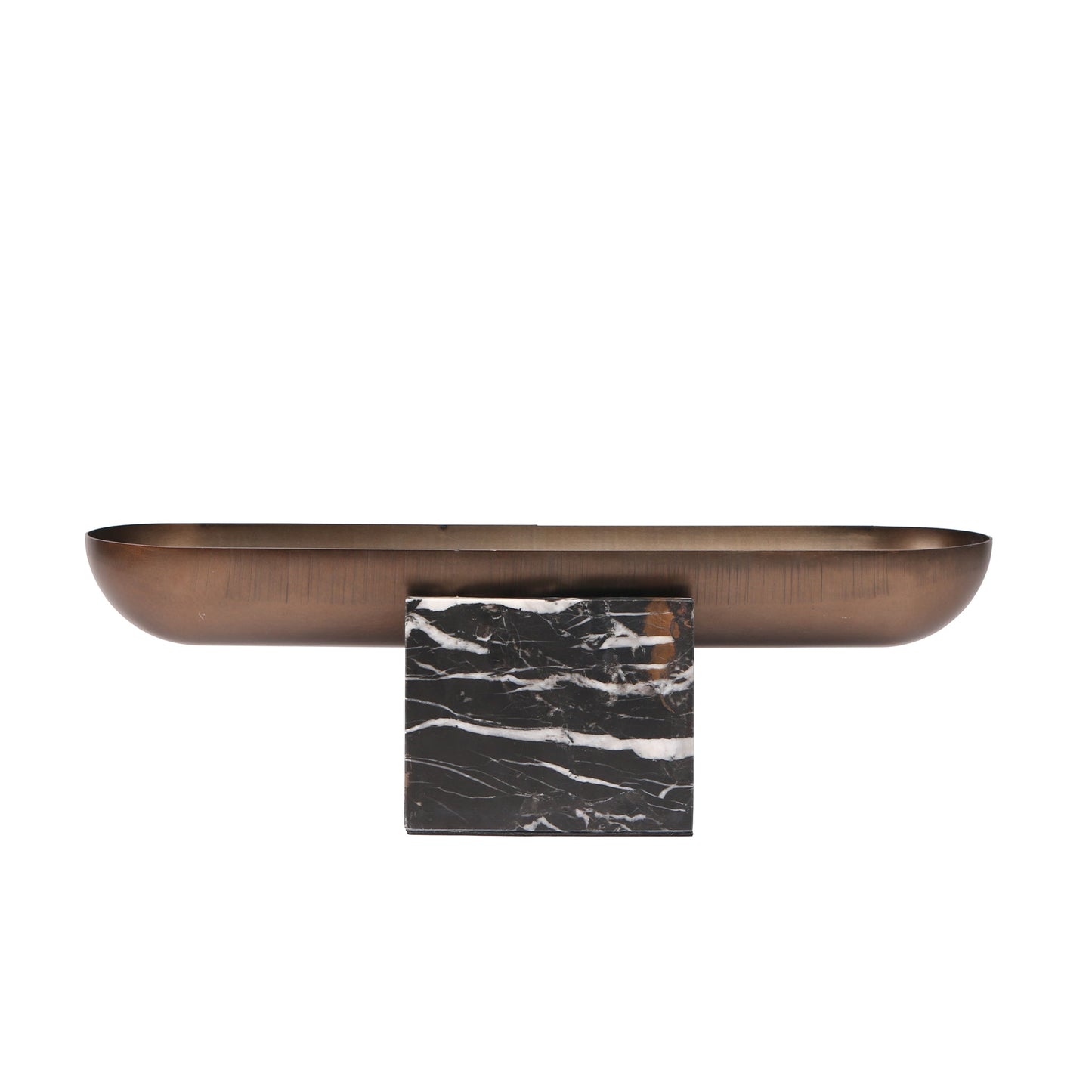 Marble Base Steel Tray - Brown