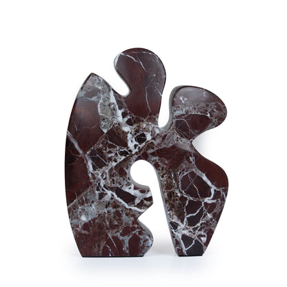Carved Marble Accent Sculpture - Red Ochre