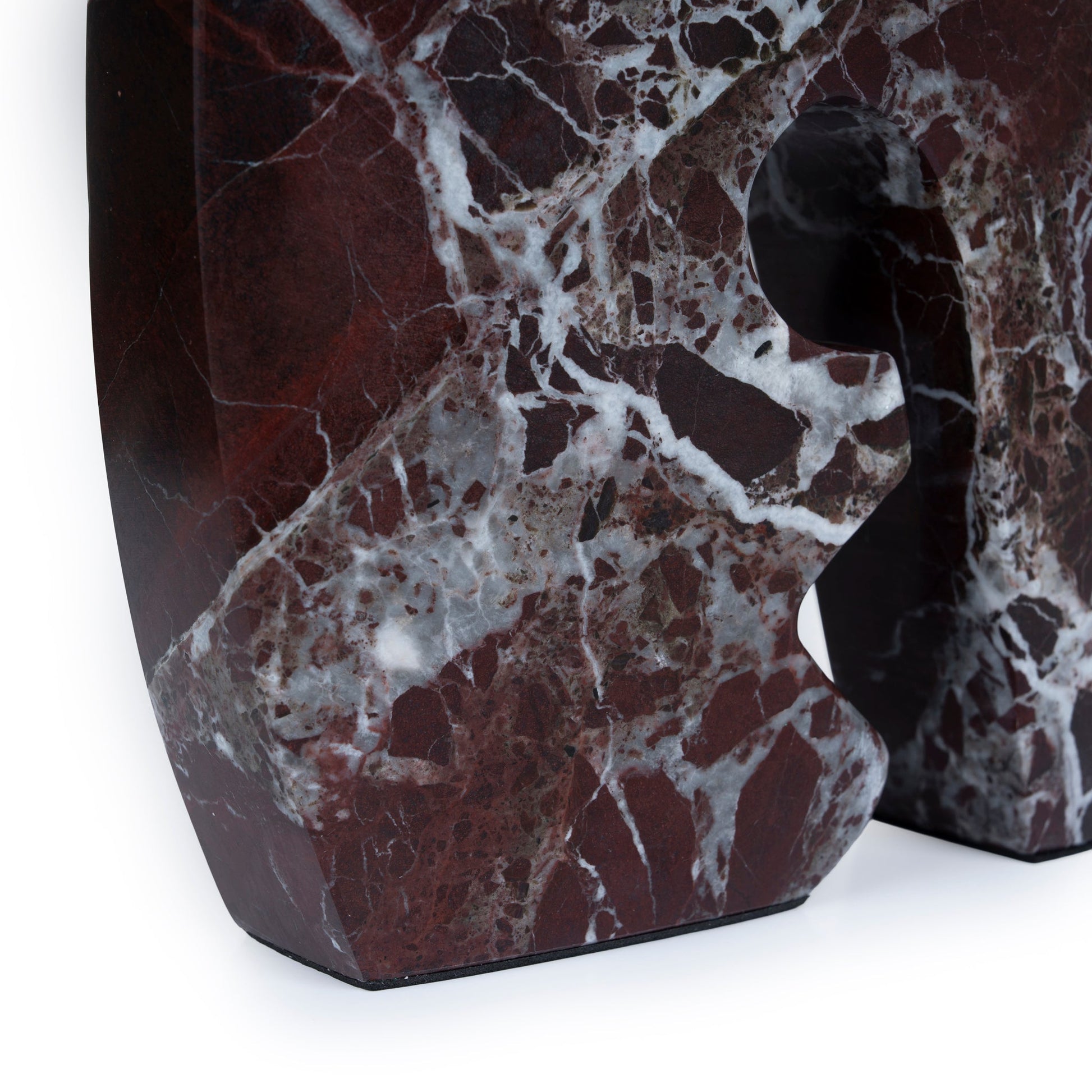 Carved Marble Accent Sculpture - Red Ochre