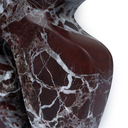 Carved Marble Accent Sculpture - Red Ochre