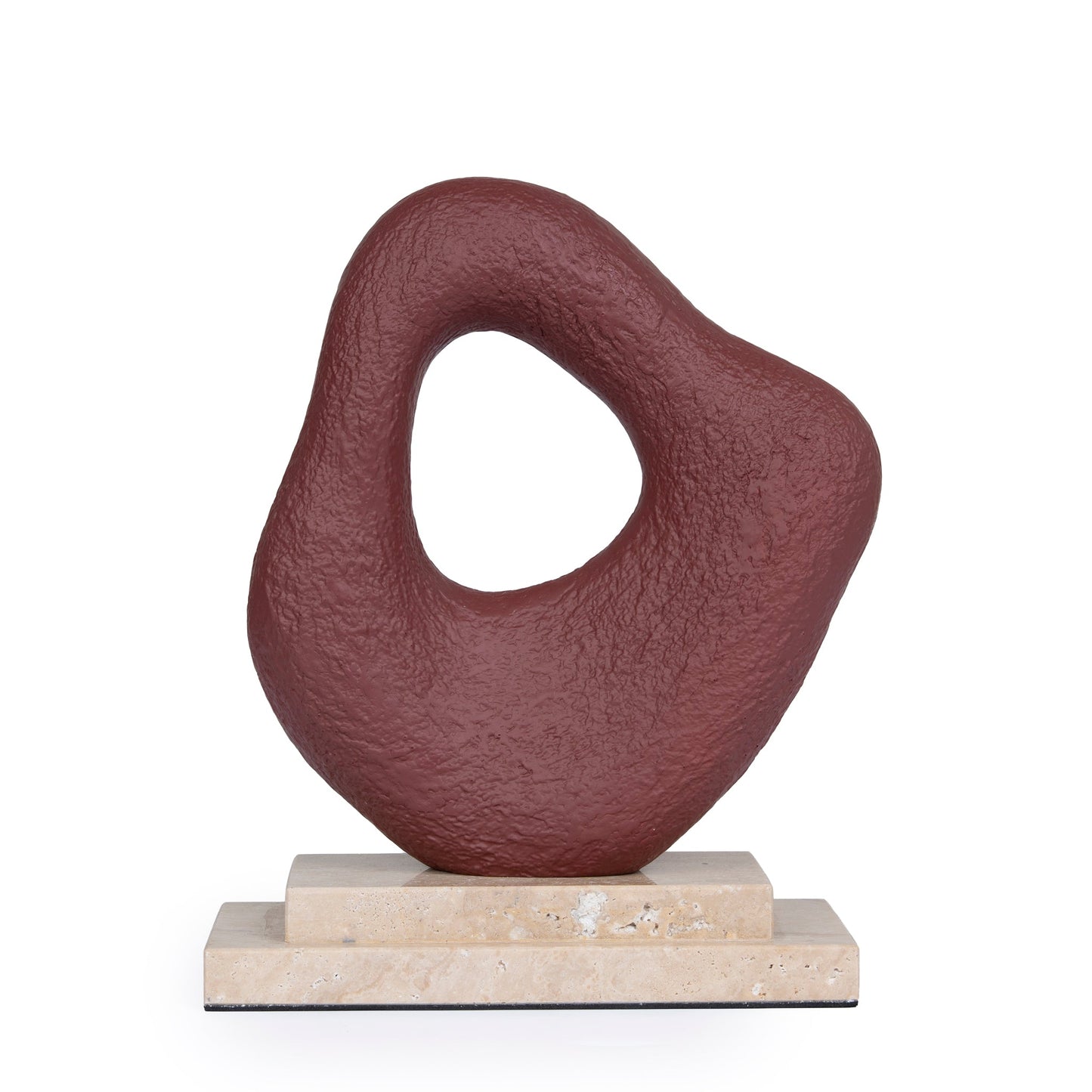 Organic Shape Marble Sculpture - Maroon