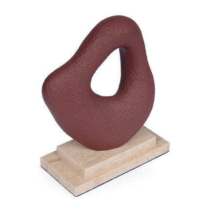 Organic Shape Marble Sculpture - Maroon