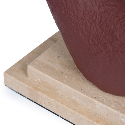 Organic Shape Marble Sculpture - Maroon