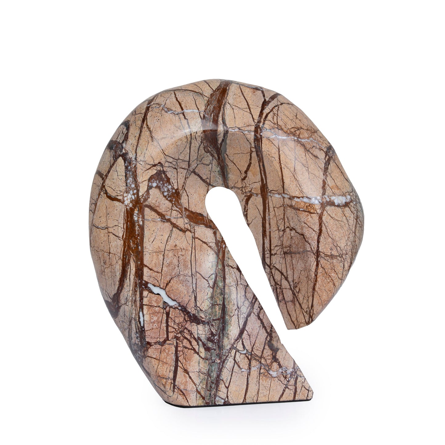 Sea Waves Marble Sculpture - Brown