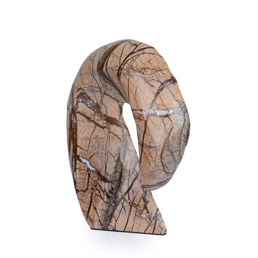 Sea Waves Marble Sculpture - Brown