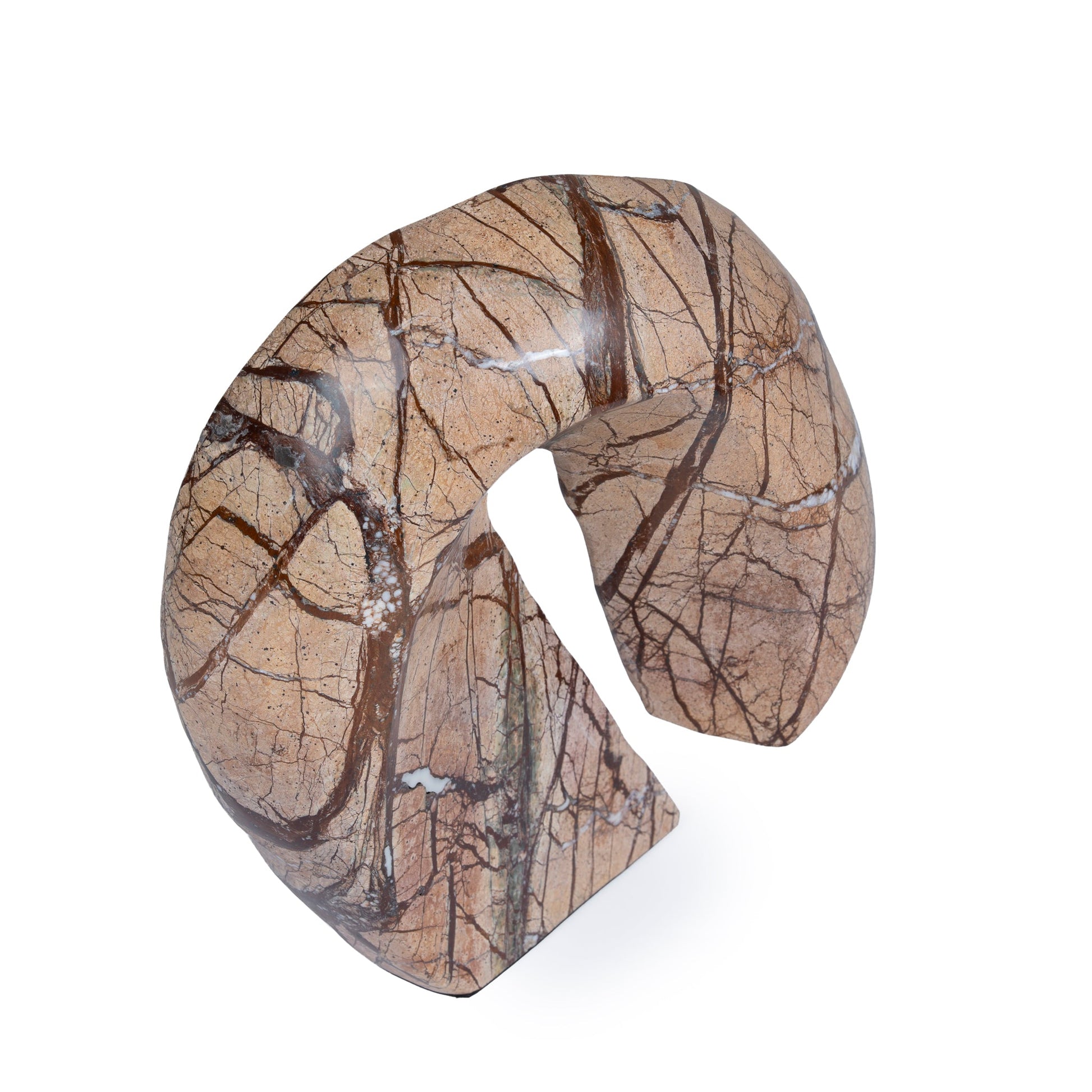 Sea Waves Marble Sculpture - Brown