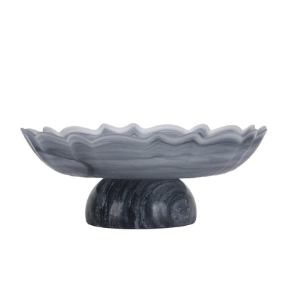 Lotus Glass Tray - Grey