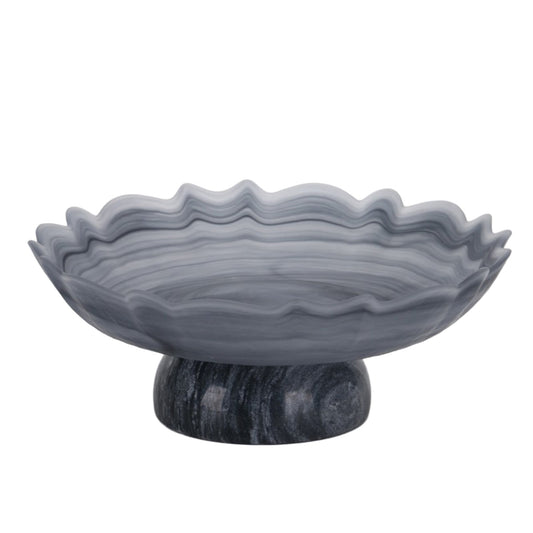 Lotus Glass Tray - Grey