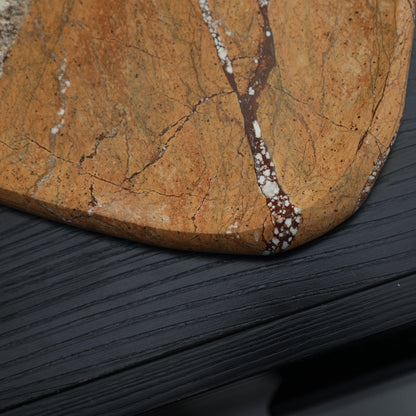 CAC10743-FC Leaf Shaped Marble Plate - Coffee