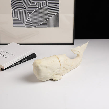 CAC10744-FC Sandstone Whale Bookend - White